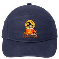 Funny Golden Retriever Dog Spooky Halloween 7-Panel Snapback Hat