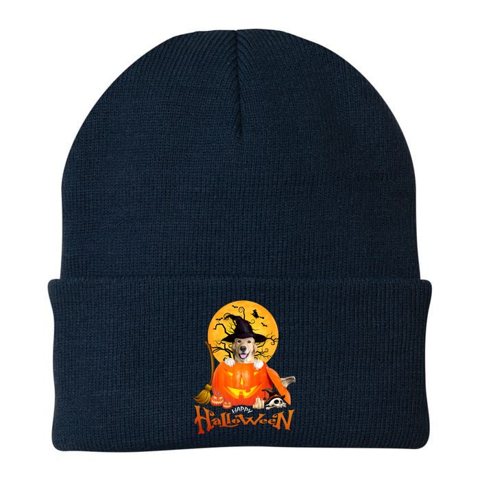 Funny Golden Retriever Dog Spooky Halloween Knit Cap Winter Beanie