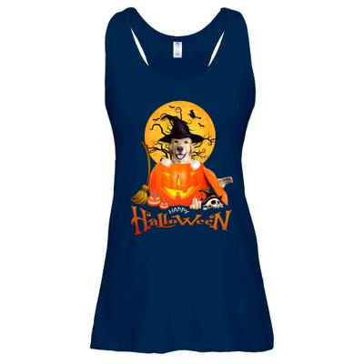 Funny Golden Retriever Dog Spooky Halloween Ladies Essential Flowy Tank