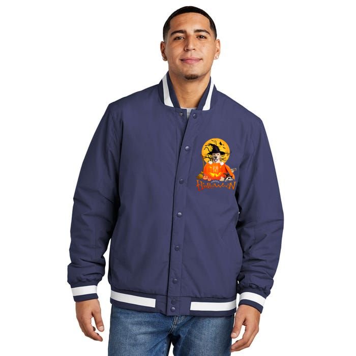 Funny Golden Retriever Dog Spooky Halloween Insulated Varsity Jacket