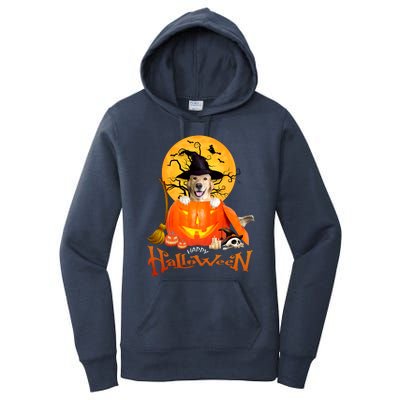 Funny Golden Retriever Dog Spooky Halloween Women's Pullover Hoodie