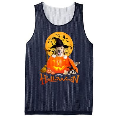 Funny Golden Retriever Dog Spooky Halloween Mesh Reversible Basketball Jersey Tank