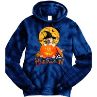 Funny Golden Retriever Dog Spooky Halloween Tie Dye Hoodie