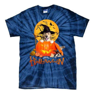 Funny Golden Retriever Dog Spooky Halloween Tie-Dye T-Shirt