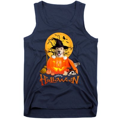 Funny Golden Retriever Dog Spooky Halloween Tank Top