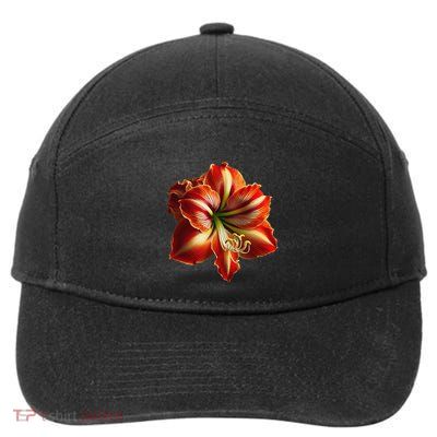 Fantastic Gorgeous Red Amaryllis Flower Shapes Mania Gift 7-Panel Snapback Hat