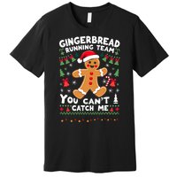 Funny Gingerbread Running Team Ugly Christmas Sweater Premium T-Shirt