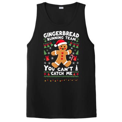 Funny Gingerbread Running Team Ugly Christmas Sweater PosiCharge Competitor Tank