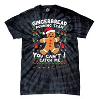 Funny Gingerbread Running Team Ugly Christmas Sweater Tie-Dye T-Shirt