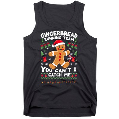 Funny Gingerbread Running Team Ugly Christmas Sweater Tank Top