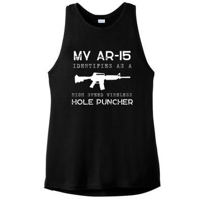 Funny Gun Righs Second Amendment My AR 15 Ladies PosiCharge Tri-Blend Wicking Tank