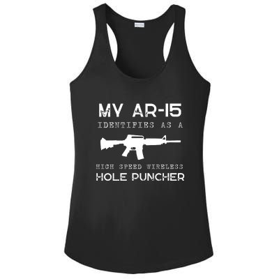 Funny Gun Righs Second Amendment My AR 15 Ladies PosiCharge Competitor Racerback Tank