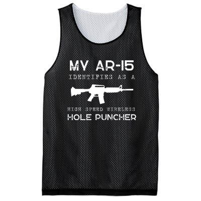 Funny Gun Righs Second Amendment My AR 15 Mesh Reversible Basketball Jersey Tank