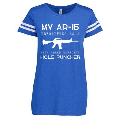 Funny Gun Righs Second Amendment My AR 15 Enza Ladies Jersey Football T-Shirt