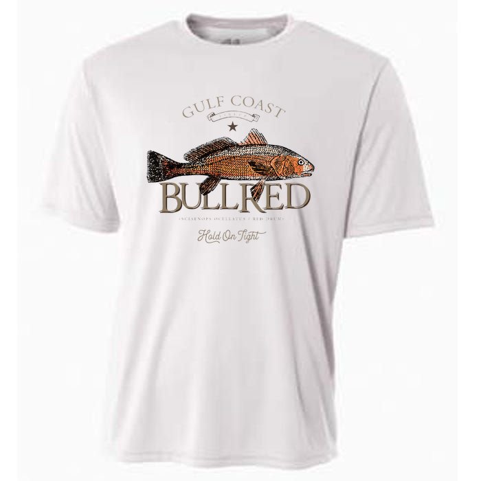 Fishing Gulf Red Drum Redfish Bull Red Cooling Performance Crew T-Shirt