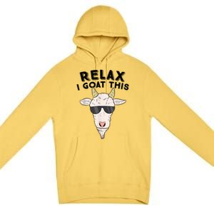 Funny Goat Relax I Goat This Funny Goat Lover Premium Pullover Hoodie