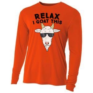 Funny Goat Relax I Goat This Funny Goat Lover Cooling Performance Long Sleeve Crew