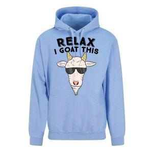 Funny Goat Relax I Goat This Funny Goat Lover Unisex Surf Hoodie