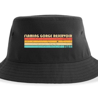 Flaming Gorge Reservoir Utah Funny Fishing Camping Summer Meaningful Gift Sustainable Bucket Hat