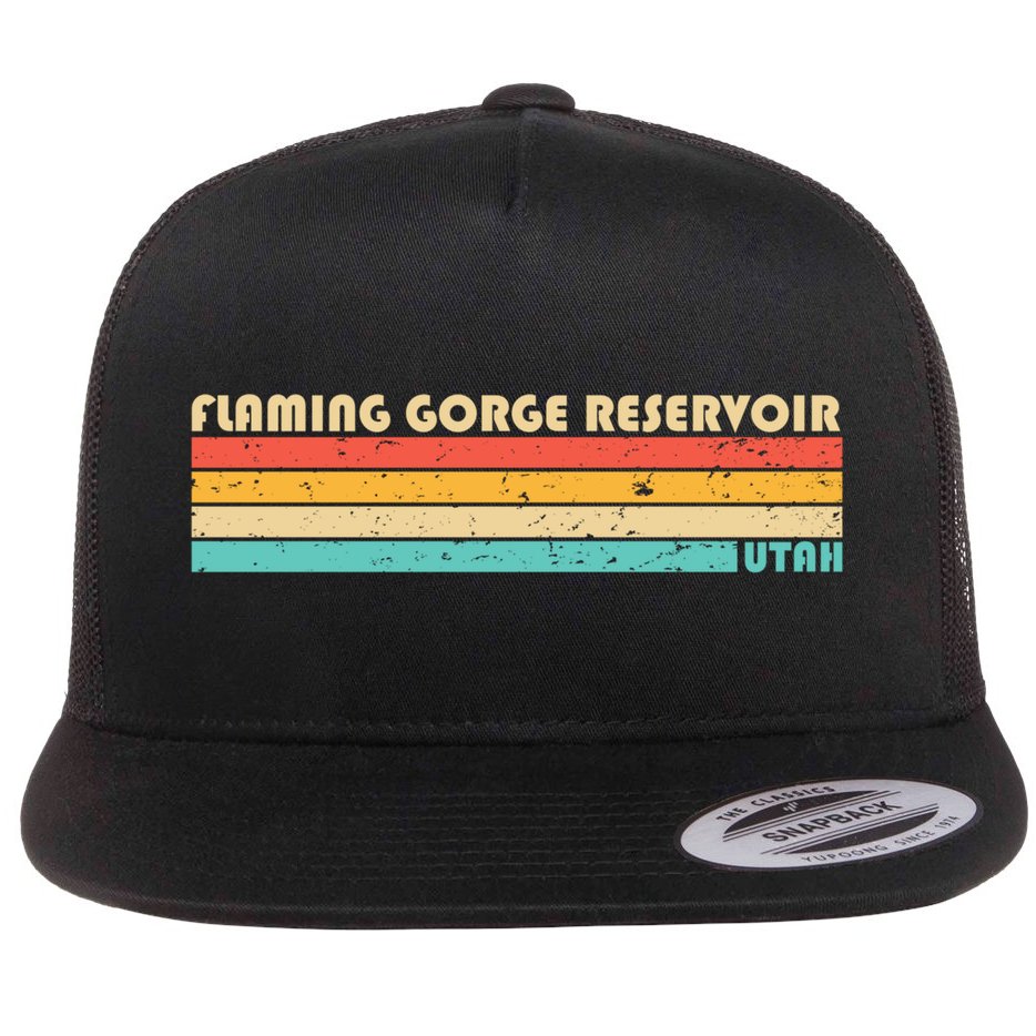 Flaming Gorge Reservoir Utah Funny Fishing Camping Summer Meaningful Gift Flat Bill Trucker Hat