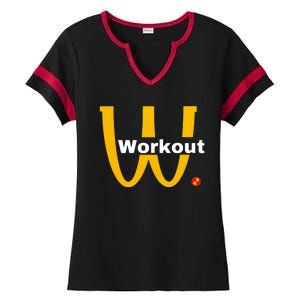 Fitness Gym Sarcastic Spoof Parody Logo Funny Workout Ladies Halftime Notch Neck Tee