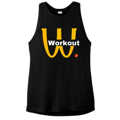 Fitness Gym Sarcastic Spoof Parody Logo Funny Workout Ladies PosiCharge Tri-Blend Wicking Tank