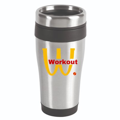 Fitness Gym Sarcastic Spoof Parody Logo Funny Workout 16oz Travel Tumbler