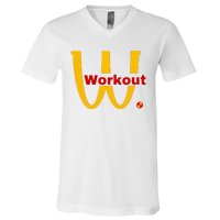 Fitness Gym Sarcastic Spoof Parody Logo Funny Workout V-Neck T-Shirt