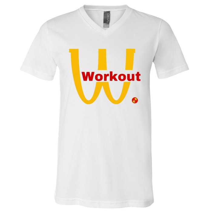 Fitness Gym Sarcastic Spoof Parody Logo Funny Workout V-Neck T-Shirt