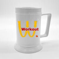 Fitness Gym Sarcastic Spoof Parody Logo Funny Workout Beer Stein