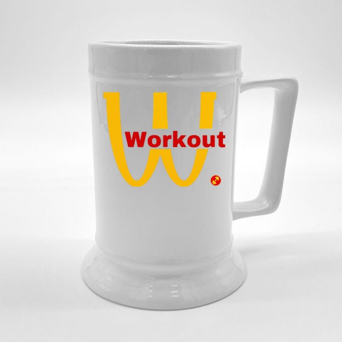 Fitness Gym Sarcastic Spoof Parody Logo Funny Workout Beer Stein