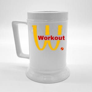 Fitness Gym Sarcastic Spoof Parody Logo Funny Workout Beer Stein