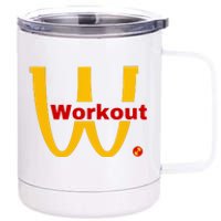 Fitness Gym Sarcastic Spoof Parody Logo Funny Workout 12 oz Stainless Steel Tumbler Cup