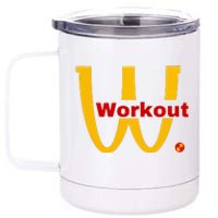 Fitness Gym Sarcastic Spoof Parody Logo Funny Workout 12 oz Stainless Steel Tumbler Cup