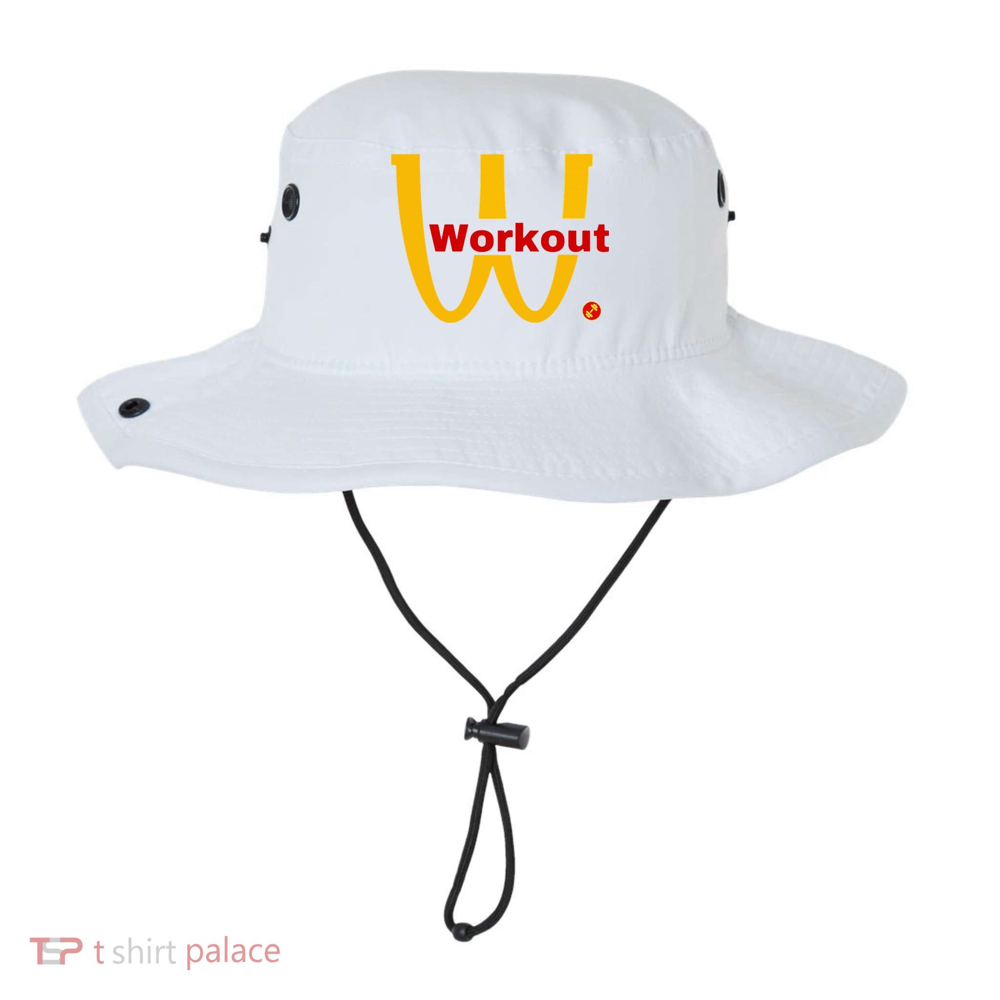 Fitness Gym Sarcastic Spoof Parody Logo Funny Workout Bucket Hat