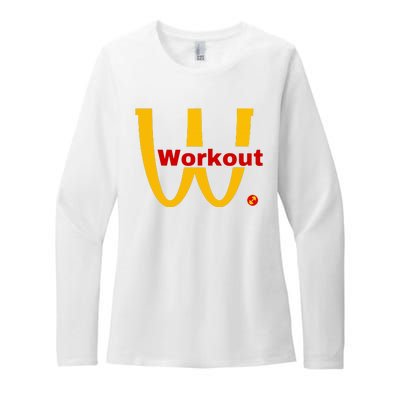 Fitness Gym Sarcastic Spoof Parody Logo Funny Workout Womens CVC Long Sleeve Shirt