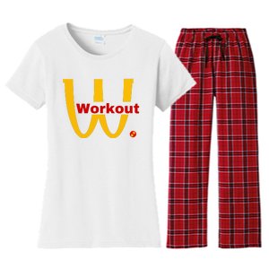 Fitness Gym Sarcastic Spoof Parody Logo Funny Workout Women's Flannel Pajama Set