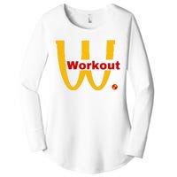 Fitness Gym Sarcastic Spoof Parody Logo Funny Workout Women's Perfect Tri Tunic Long Sleeve Shirt