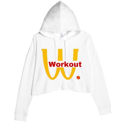 Fitness Gym Sarcastic Spoof Parody Logo Funny Workout Crop Fleece Hoodie