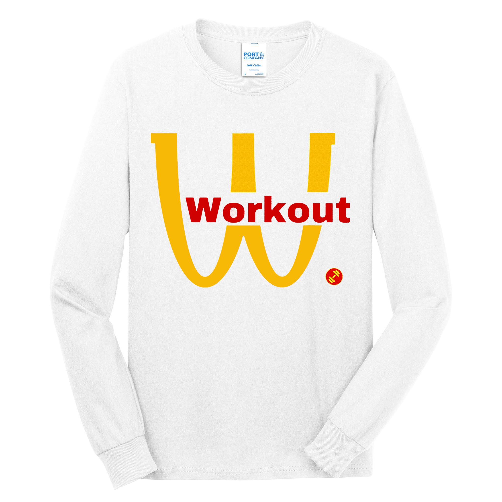 Fitness Gym Sarcastic Spoof Parody Logo Funny Workout Tall Long Sleeve T-Shirt