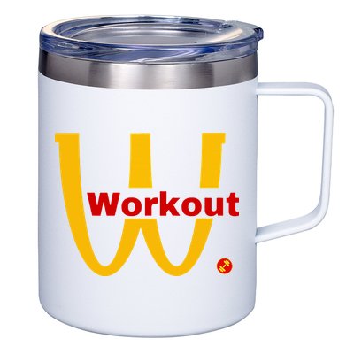Fitness Gym Sarcastic Spoof Parody Logo Funny Workout 12oz Stainless Steel Coffee Mug