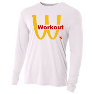 Fitness Gym Sarcastic Spoof Parody Logo Funny Workout Cooling Performance Long Sleeve Crew