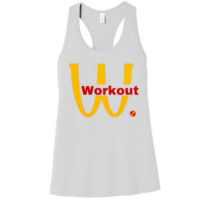 Fitness Gym Sarcastic Spoof Parody Logo Funny Workout Women's Racerback Tank