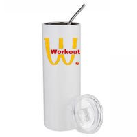 Fitness Gym Sarcastic Spoof Parody Logo Funny Workout Stainless Steel Tumbler