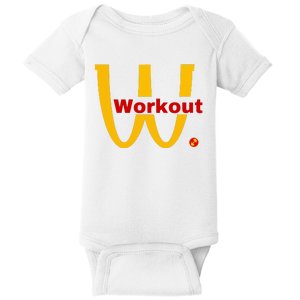 Fitness Gym Sarcastic Spoof Parody Logo Funny Workout Baby Bodysuit