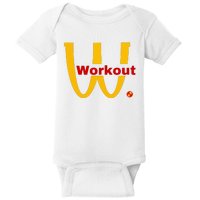 Fitness Gym Sarcastic Spoof Parody Logo Funny Workout Baby Bodysuit