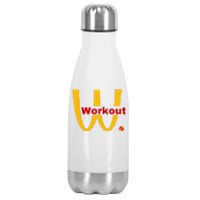 Fitness Gym Sarcastic Spoof Parody Logo Funny Workout Stainless Steel Insulated Water Bottle