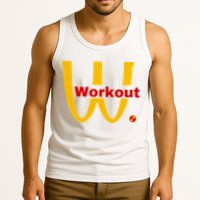 Fitness Gym Sarcastic Spoof Parody Logo Funny Workout Tank Top