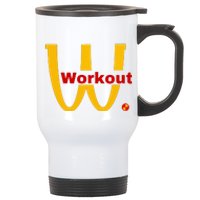 Fitness Gym Sarcastic Spoof Parody Logo Funny Workout Stainless Steel Travel Mug