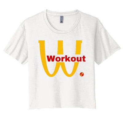 Fitness Gym Sarcastic Spoof Parody Logo Funny Workout Women's Crop Top Tee